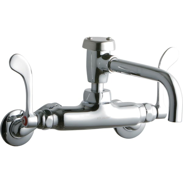 Elkay Elkay 3-8" Centers Wall Faucet 7" Vented Spout 4" Wsbld Hdls 2in Inlet LK945VS07T4T - main